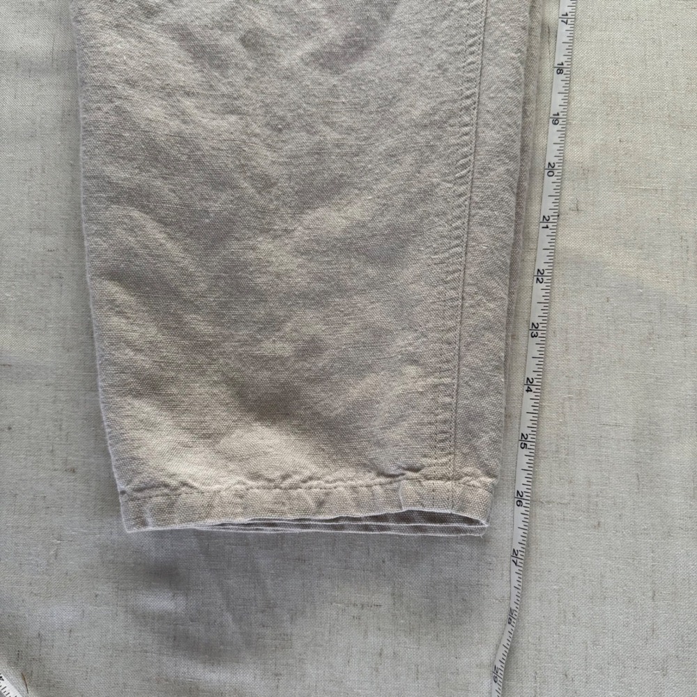 Vintage Talbots Linen Cotton Tapered‎ Trousers 12P Beige Coastal Grandma 90s - Picture 10 of 12